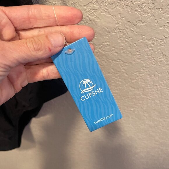 Cupshe Black Criss Cross and Mesh One Piece Swimsuit Large NWT - Picture 3 of 6